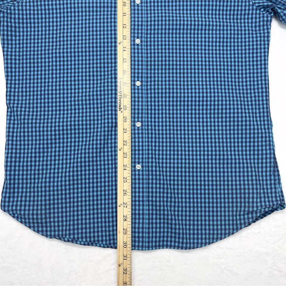 Bristol And Bull Dress Shirt Checkered Blue 16-16.5” Neck 32-33” Arm - Picture 12 of 14
